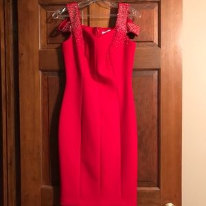 Calvin Klein red cocktail dress